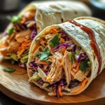 BBQ Hühnchen Coleslaw Wraps für schnelles Essen