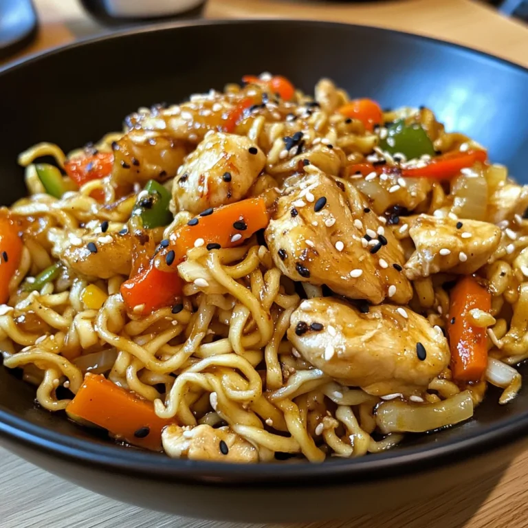 Chinesische gebratene Nudeln mit Hähnchen einfach zubereiten