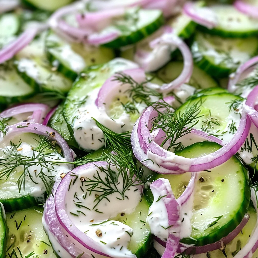 Cremiger Gurkensalat mit griechischem Joghurtdressing