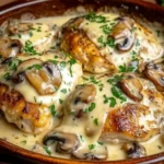 Cremiges Champignon-Hähnchen aus dem Ofen
