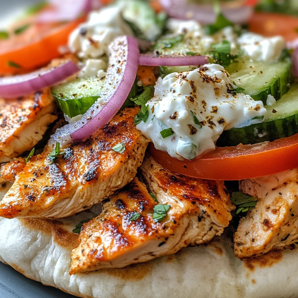Cremiges Feta-Tzatziki: Mediterranes Hähnchen Gyros Rezept