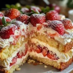 Erdbeertorte mit Biskuit und Quark