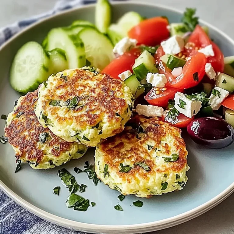 Feta-Küchlein mit griechischem Salat genießen