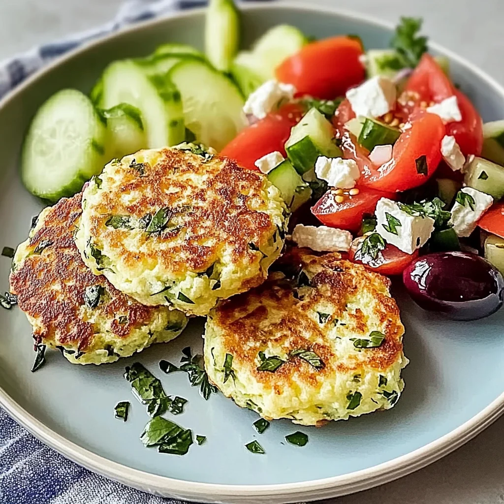 Feta-Küchlein mit griechischem Salat genießen