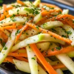 Frischer Kohlrabi Karotten Apfel Salat