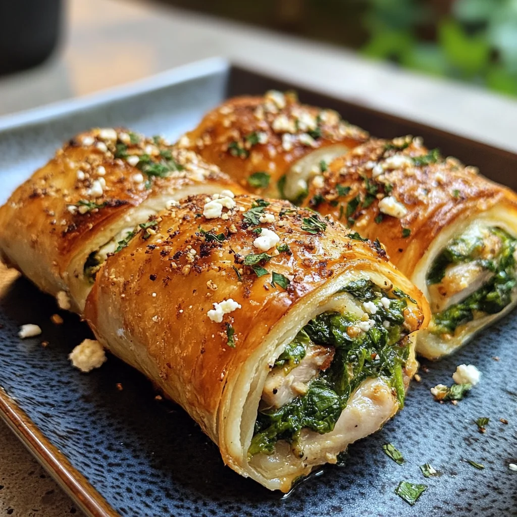 Gefüllte Hähnchenröllchen – Einfaches Rezept mit Feta und Spinat