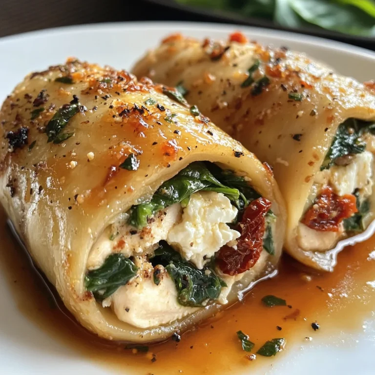 Gefüllte Hähnchenröllchen – Einfaches Rezept mit Feta und Spinat