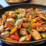 Gemüsepfanne mit Hähnchen