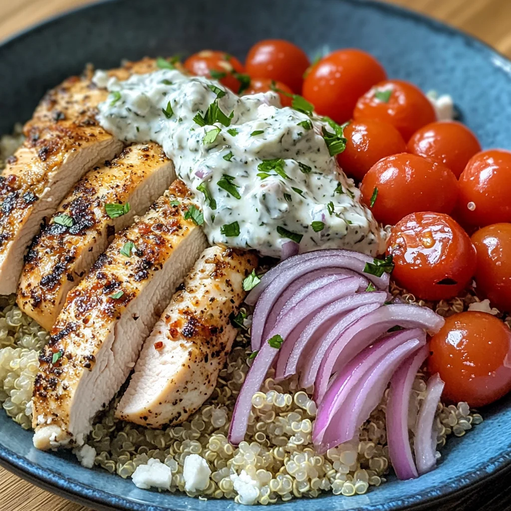 Griechische Hähnchen-Tzatziki Bowl
