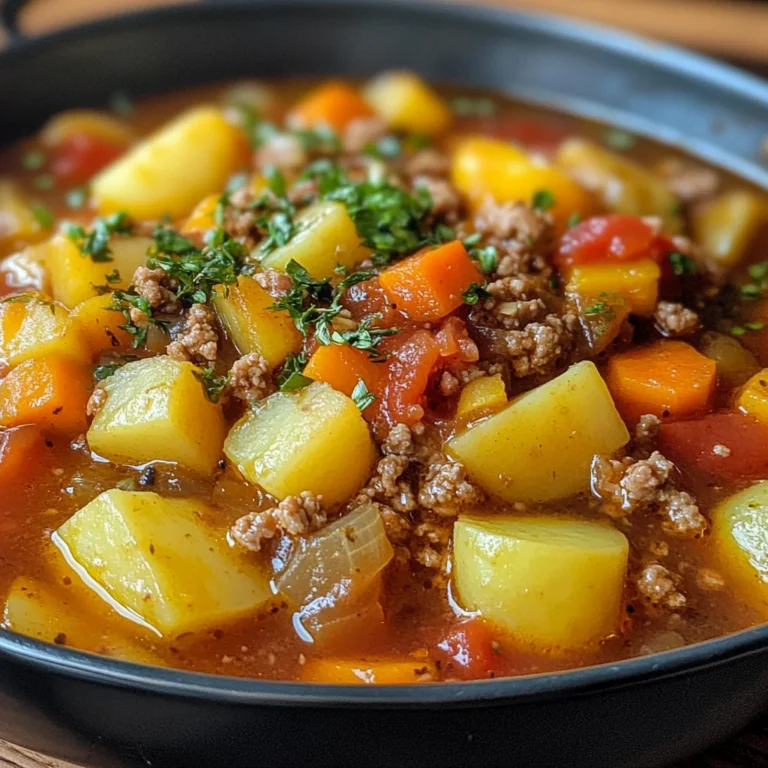 Herzhafter Bauerntopf mit Hackfleisch und Kartoffeln