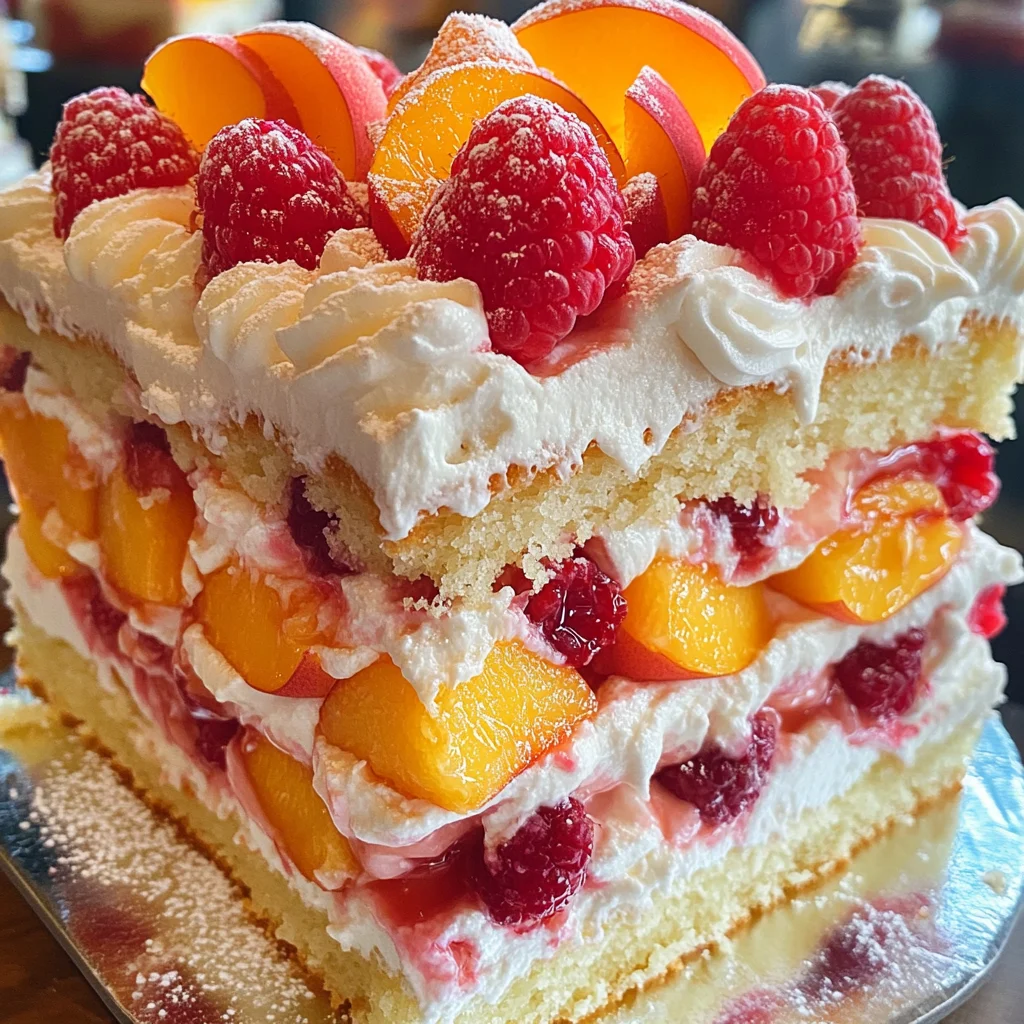 Himbeer-Pfirsich-Torte