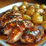 Honig-BBQ-Hähnchen mit Knoblauch-Parmesan-Kartoffeln