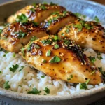 Honig Senf Hähnchen mit Reis