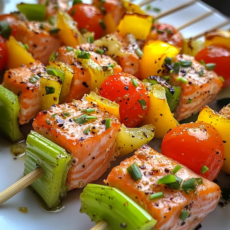Lachs-Spieße mit Gemüse