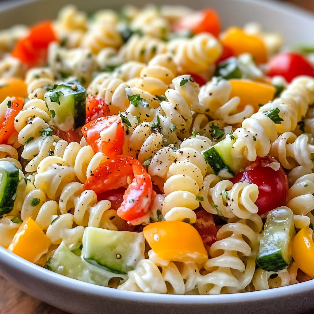 Leichter Nudelsalat mit Joghurt-Dressing