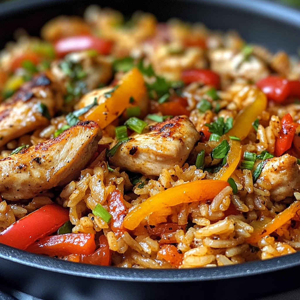 Paprika Reis Pfanne Mit Hähnchen Und Sojasoße