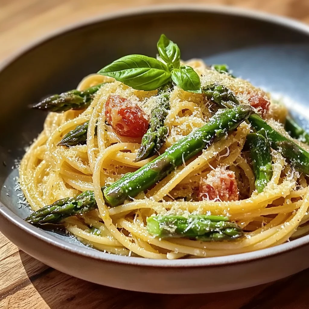 Pasta mit grünem Spargel