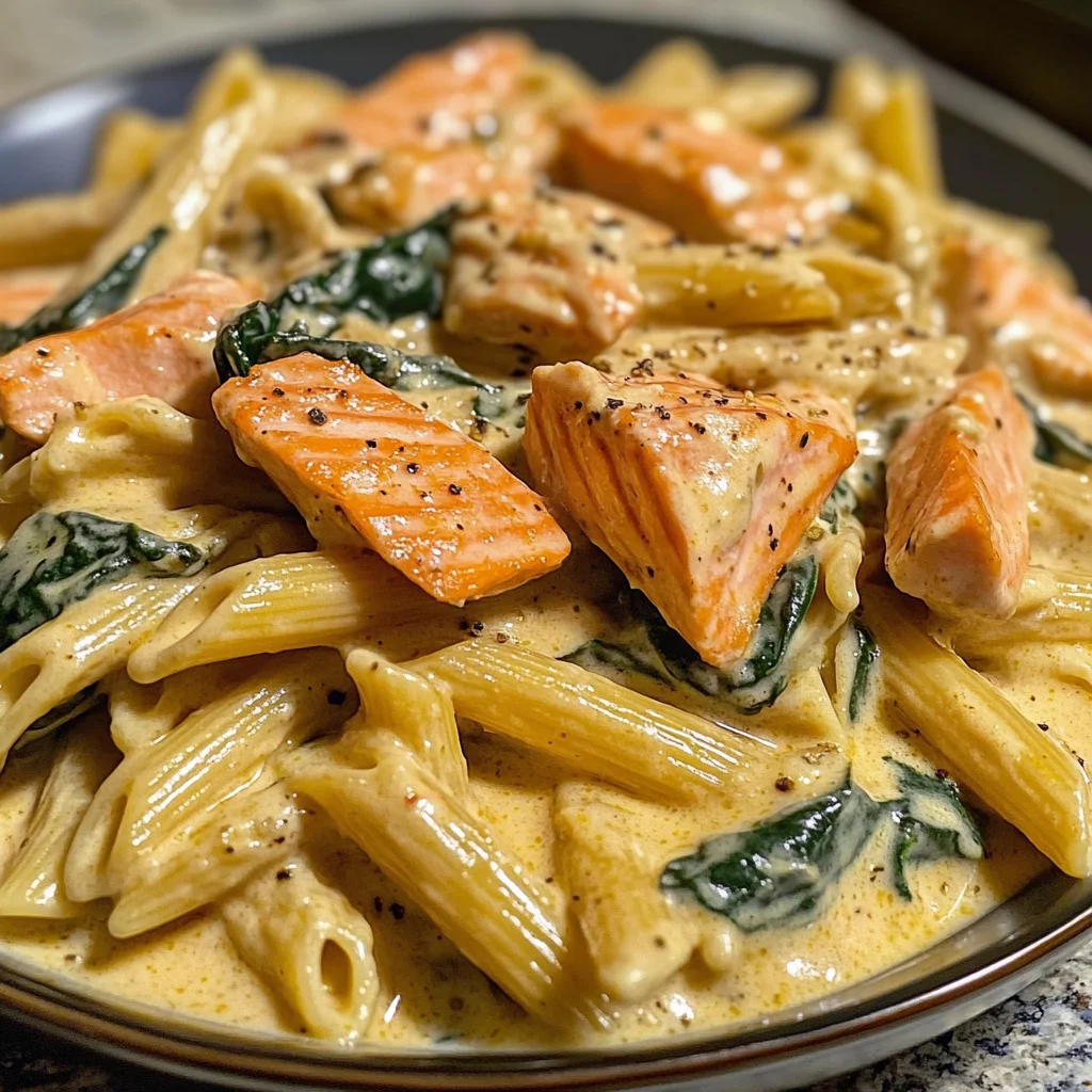 Penne in Lachs-Sahnesauce mit Spinat: Ein Unglaublich Ultimatives Rezept für 4 Personen
