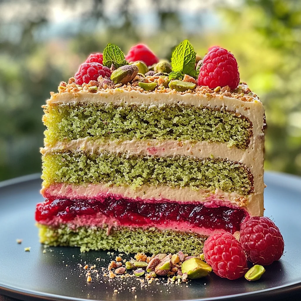 Pistazien-Himbeer-Kuchen: Fruchtig-nussiger Genuss
