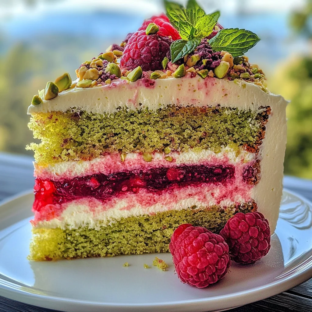 Pistazien-Himbeer-Kuchen: