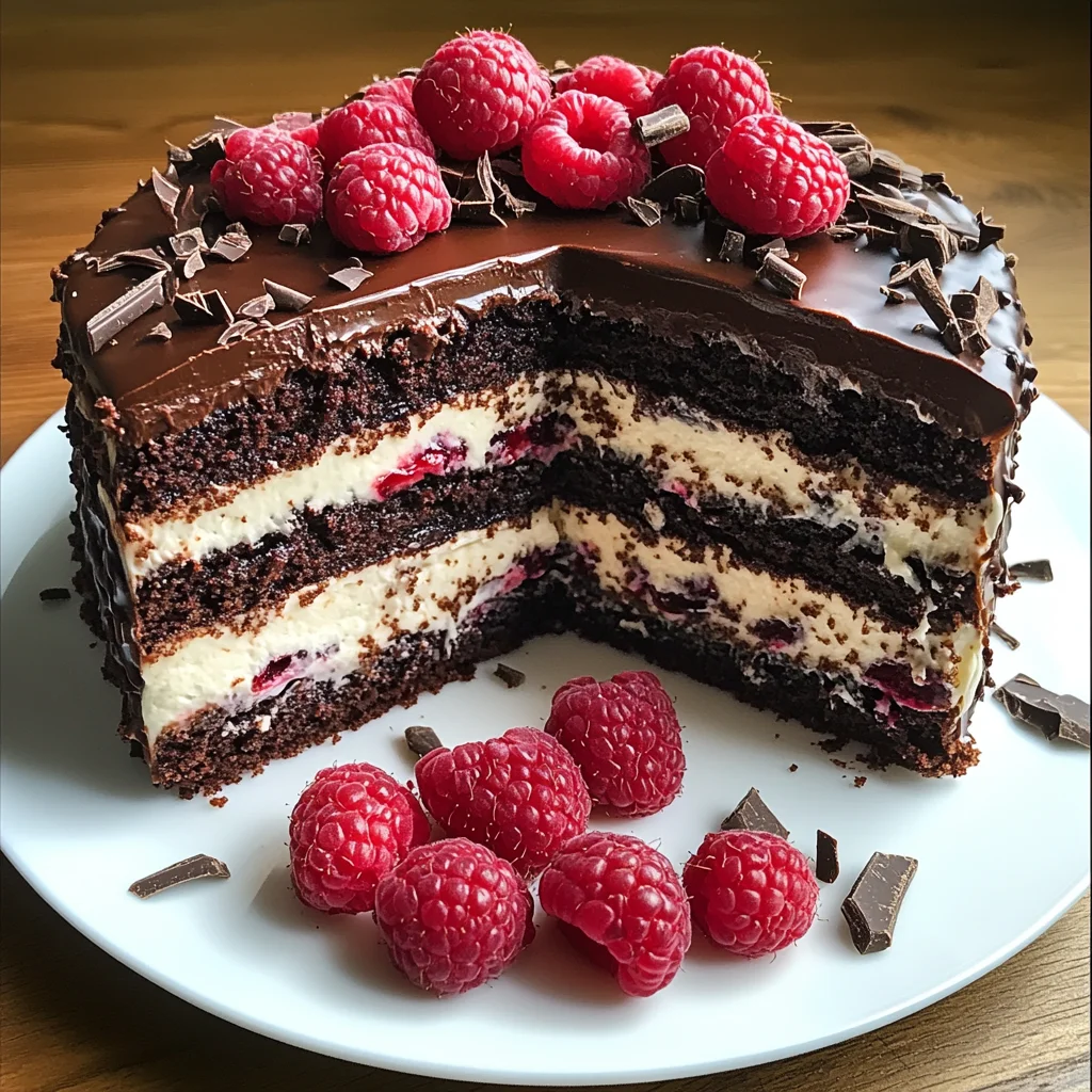 Schokoladen-Himbeer-Trüffeltorte: