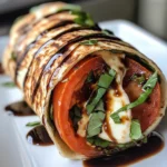Vegetarischer Wrap mit Tomate und Mozzarella