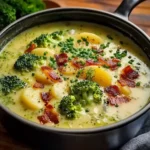 brokkolisuppe mit kaese und kartoffeln